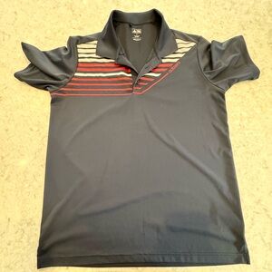 EUC Adidas Men's Golf Polo in Navy with Red and White Accents